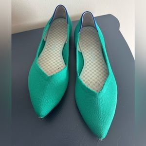 Green Rothy flats “The Point”